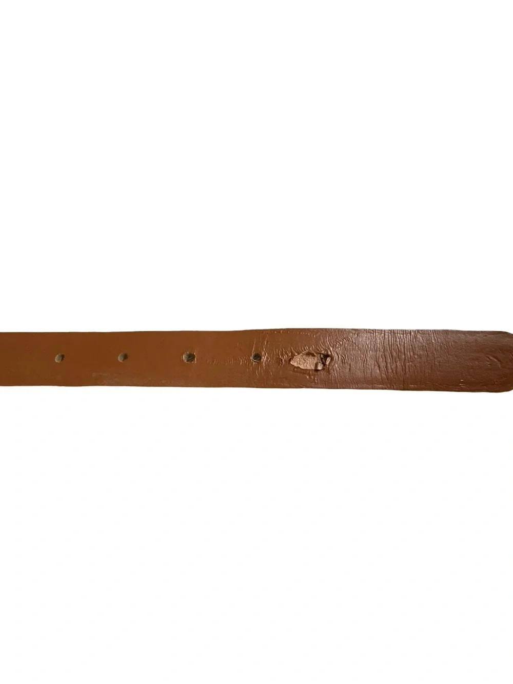 Lauren Ralph Lauren Gold Textured Leather Belt with Round Buckle Size Medium